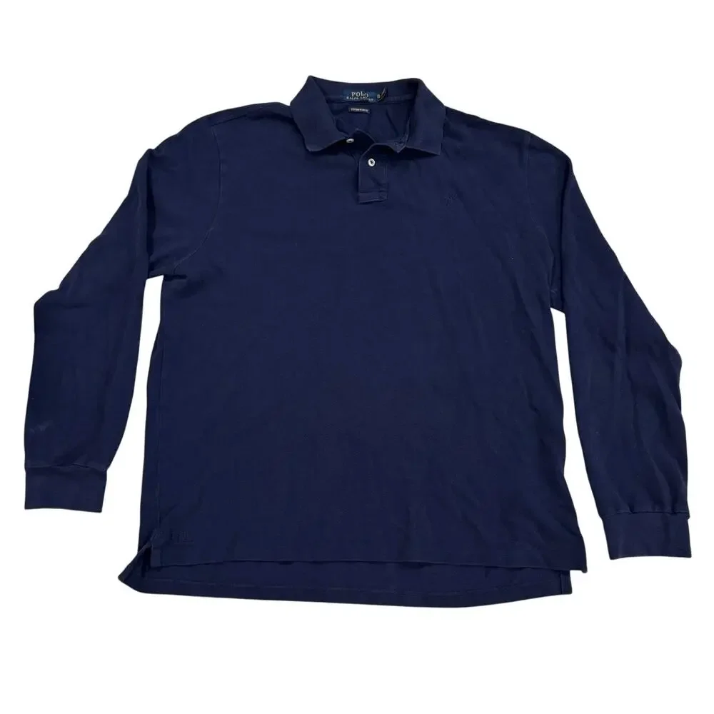 Polo Ralph Lauren Long Sleeve Polo Navy XL Custom Slim Fit Pony Logo